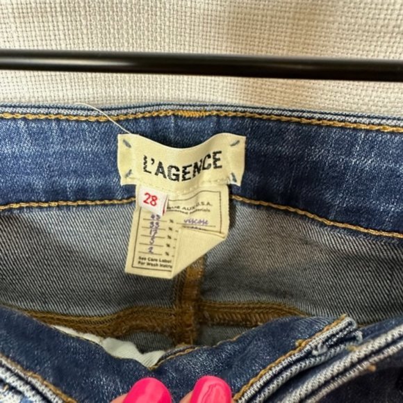 L'Agence The Margot High‎ Rise Gold Tuxedo Stripe Skinny Jeans - Picture 3 of 4